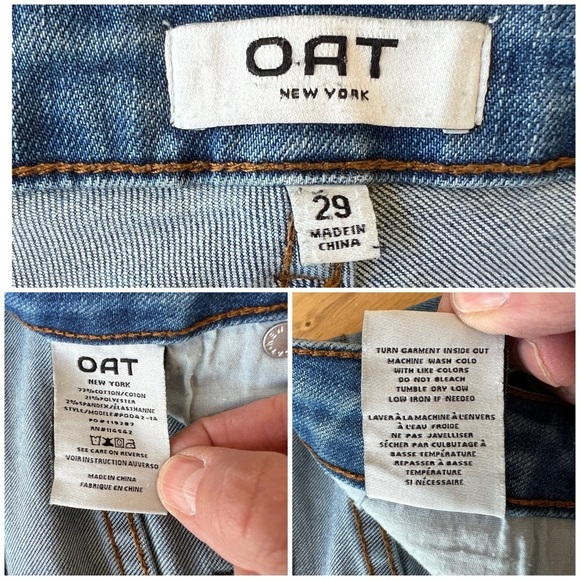 OAT NY JEANS 29 HIGH RISE STRAIGHT LEG SPLIT HEM CASUAL PREPPY WEEKEND COMFY - Picture 11 of 11